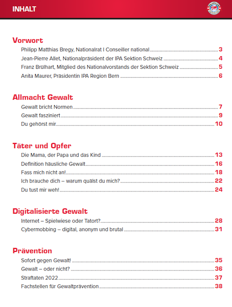 Präventionsbroschüre «gewalt(frei)» (d)