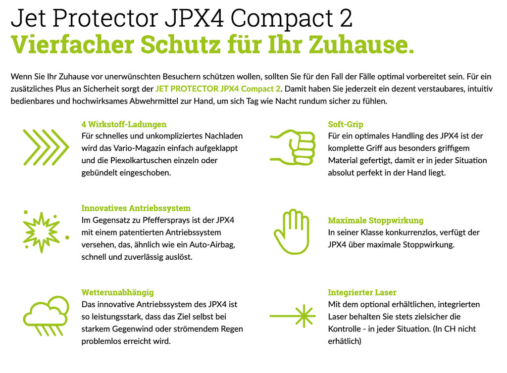 Piexon JPX4 Compact Pfefferpistole (inkl. 4 Schuss)