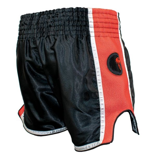 SUPER PRO - Thai Shorts Stripes (schwarz/rot)