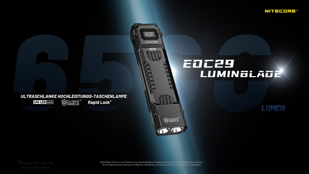 NiteCore EDC29 Taschenlampe - Schwarz (6'500 Lumen)