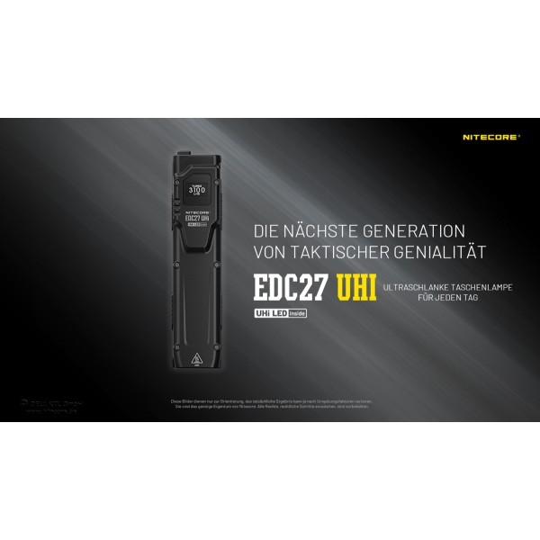 NiteCore EDC27 UHI  Taschenlampe - Schwarz (3'100 Lumen)