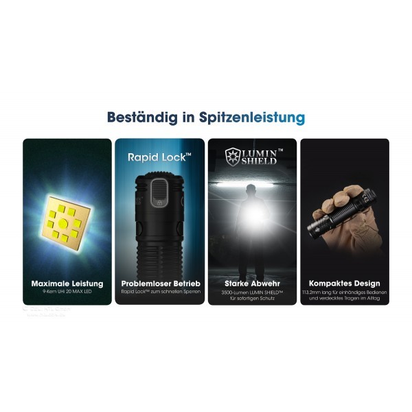 NiteCore EDC31  Taschenlampe - Schwarz (3'500 Lumen)
