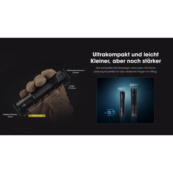 NiteCore EDC31  Taschenlampe - Schwarz (3'500 Lumen)