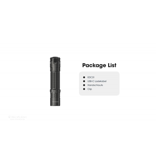 NiteCore EDC31  Taschenlampe - Schwarz (3'500 Lumen)