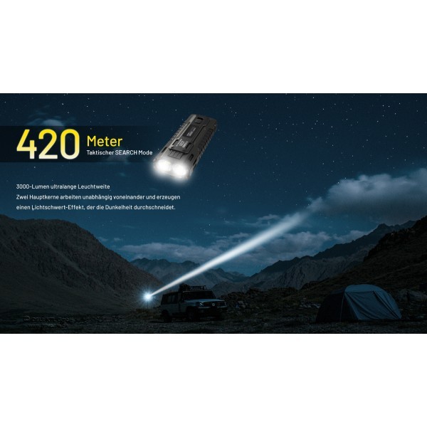 NiteCore EDC37  Taschenlampe - Schwarz (8'000 Lumen)