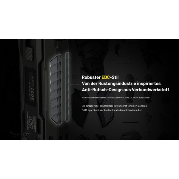 NiteCore EDC37  Taschenlampe - Schwarz (8'000 Lumen)