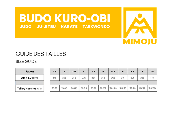 MIMOJU Gold Label – Schwarzer Gürtel für Judo und Karate