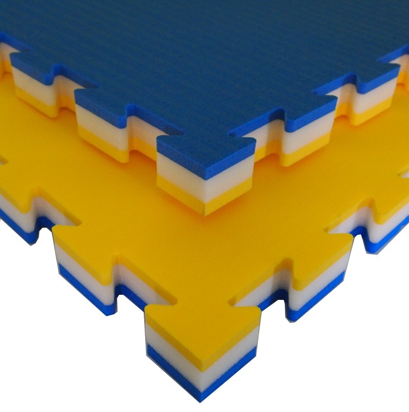 [TAJ40L] TATAMIX - tapis 4 cm d'épaisseur (bleu-jaune)