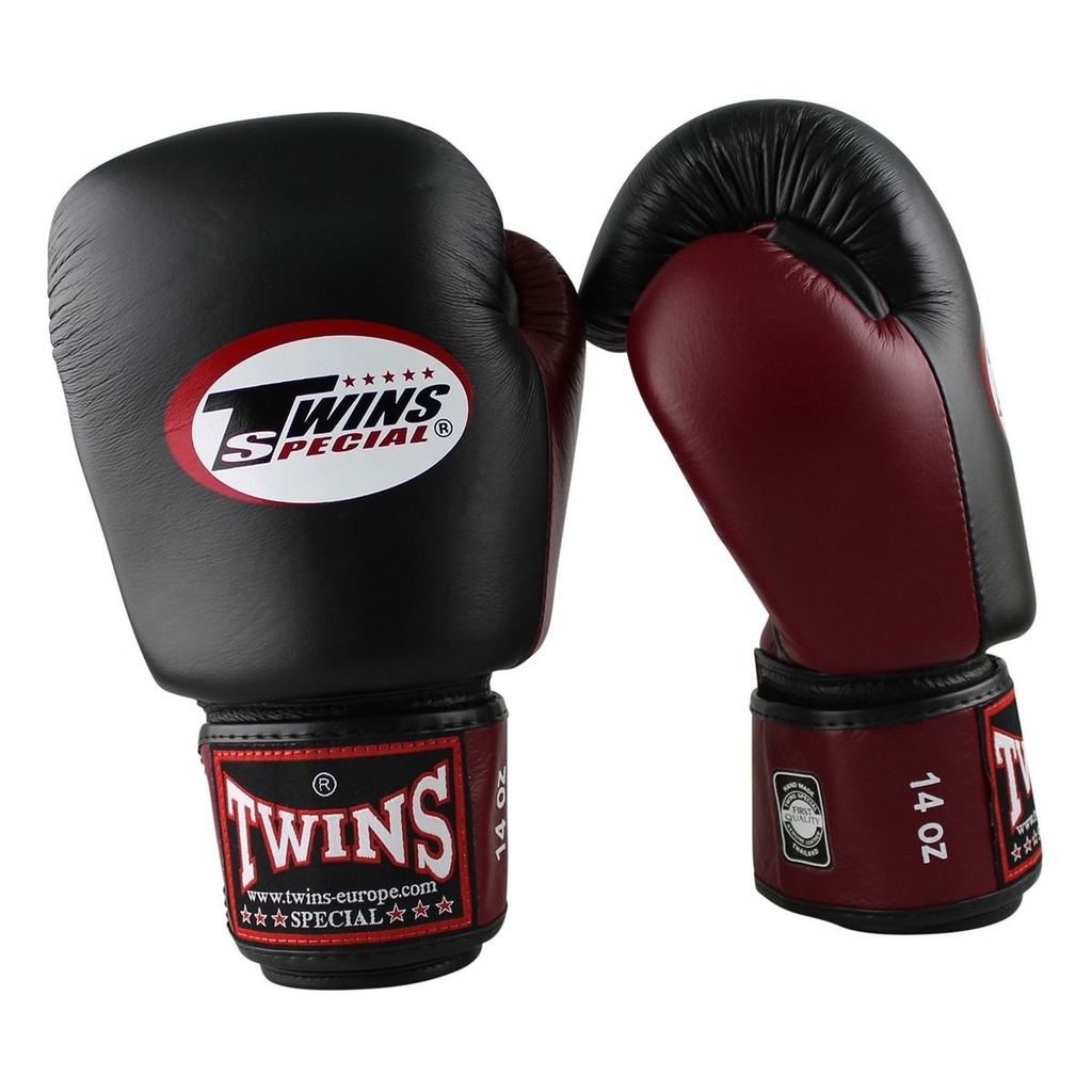 [TSBGVL-3-BWR.14oz] TWINS SPECIAL - gants de boxe BGVL 3 (noir/vin rouge) (14 oz)