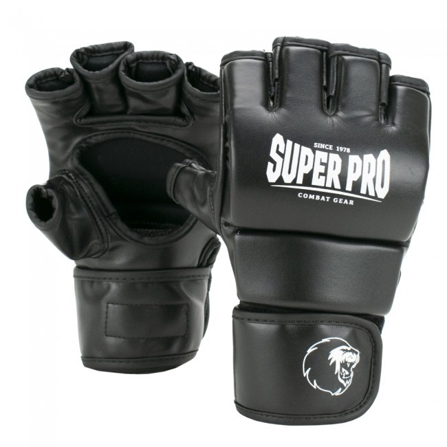 [SPMG110-90100.S] SUPER PRO - MMA Handschuhe Brawler (PU, schwarz) (S)