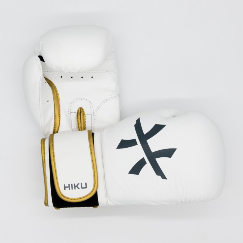 [H10070W.14oz] HIKU Tornado - Boxhandschuhe (Leder - weiss) (14 oz)