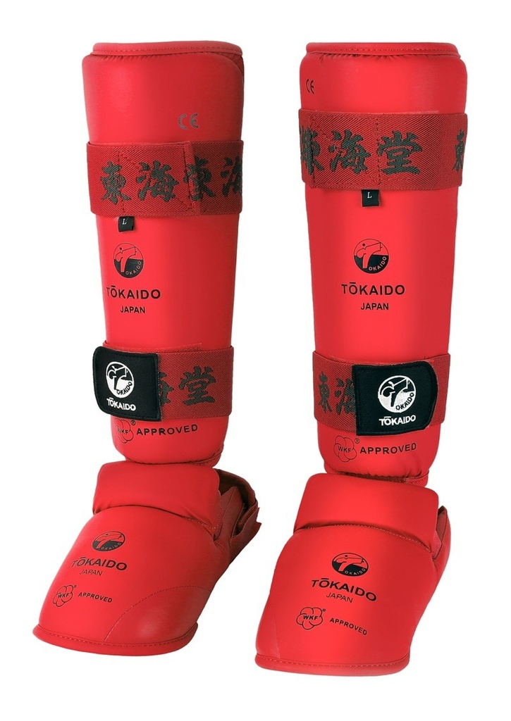 [320421N.S] TOKAIDO Schienbein-/Fuss-Schutz Karate (rot) (S)