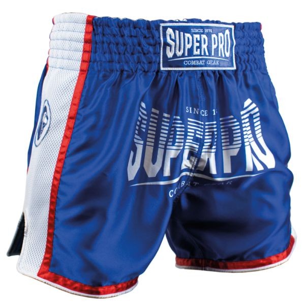 [SPTS130-60104.S] SUPER PRO - Short thaï Stripes (bleu/blanc) (S)