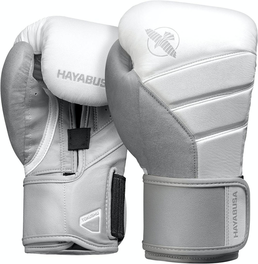 [HBT3-WG2.16oz] HAYABUSA T3 - gants de boxe (blanc/gris) (16 oz)