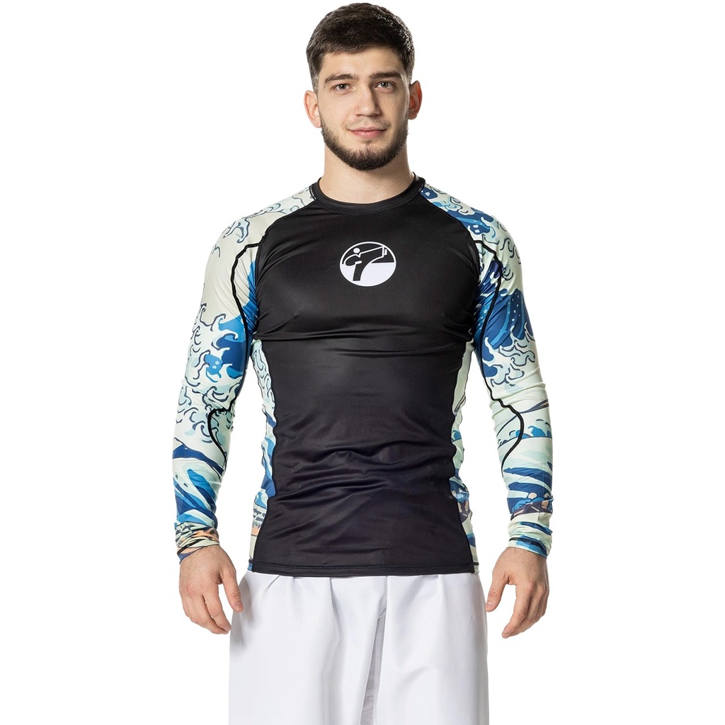[TKLSHT004.S] TOKAIDO Tsunami Rash Guard (schwarz) - Langarm (S)