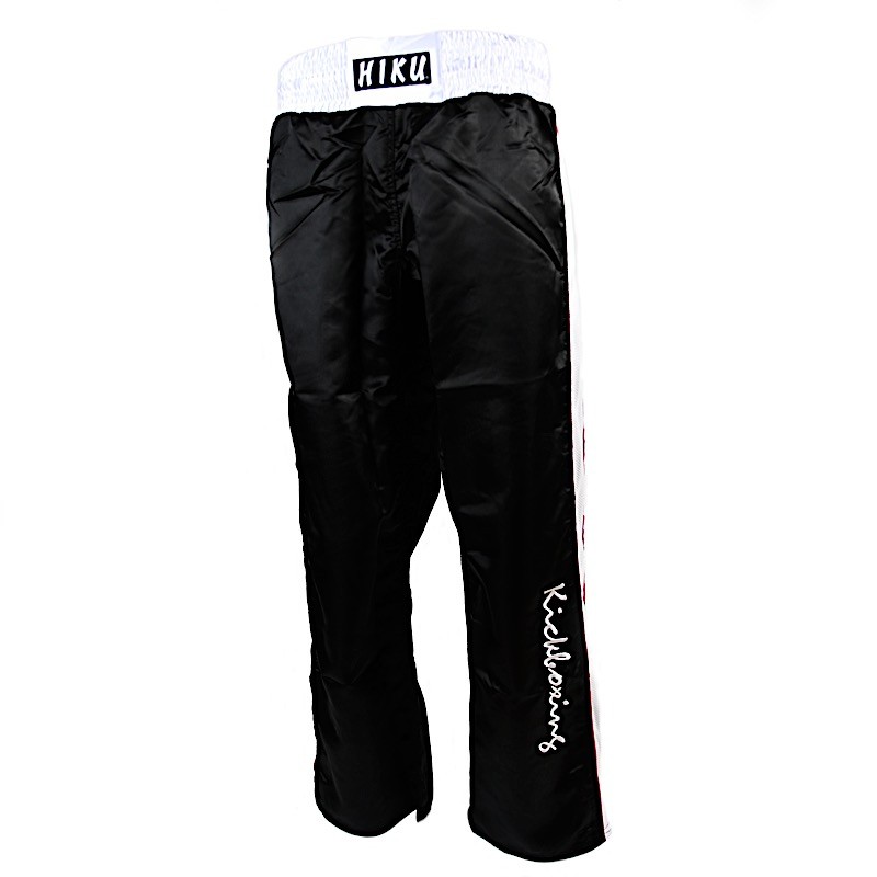 [107106.S] HIKU Kickboxing Hose (schwarz, Seitenband weiss) (S)