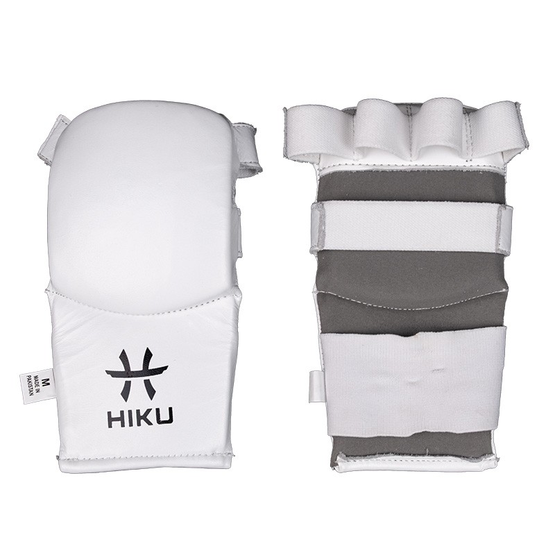 [320220.S] HIKU Hand-Schutz Karate Leder (weiss) (S)