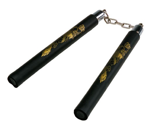 [410121] Nunchaku en mousse, à chaîne (noir)