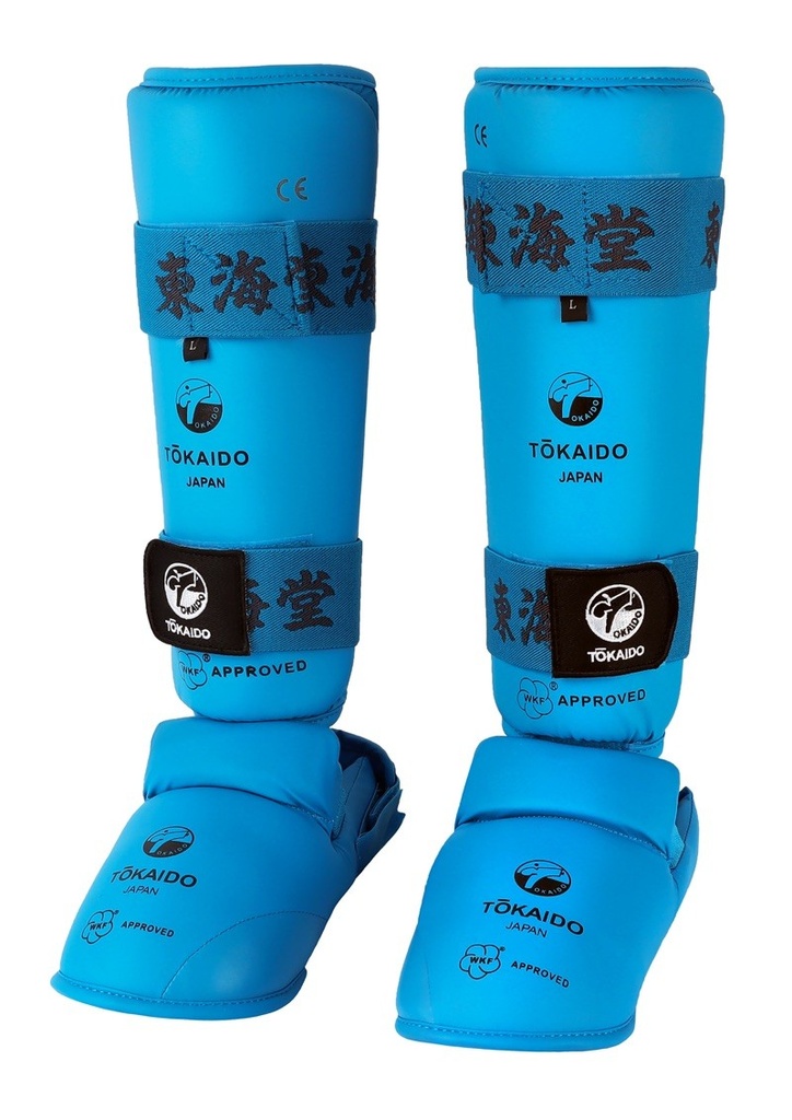 [320420N.S] TOKAIDO - Protège-tibias/ -pieds de Karaté (bleu) (S)